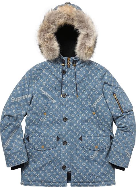 supreme x louis vuitton winter jacket|supreme Louis Vuitton denim jacket.